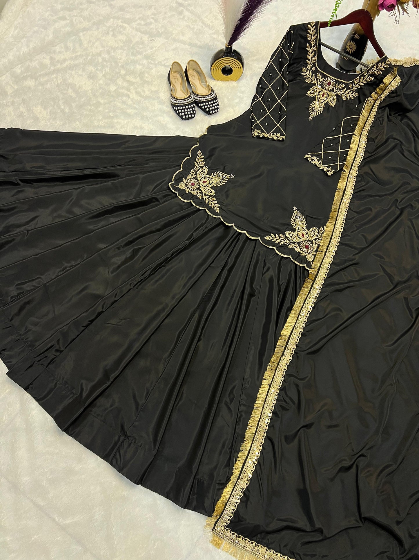 PARTY WEAR TOP AND Lehenga . WITH FANCY DUPPATA AND EMBROIDERY WORK