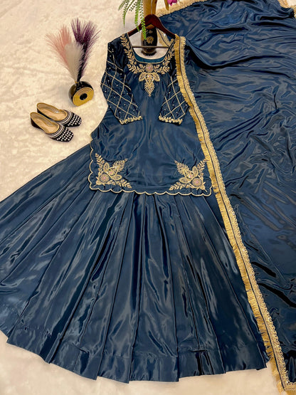 PARTY WEAR TOP AND Lehenga . WITH FANCY DUPPATA AND EMBROIDERY WORK