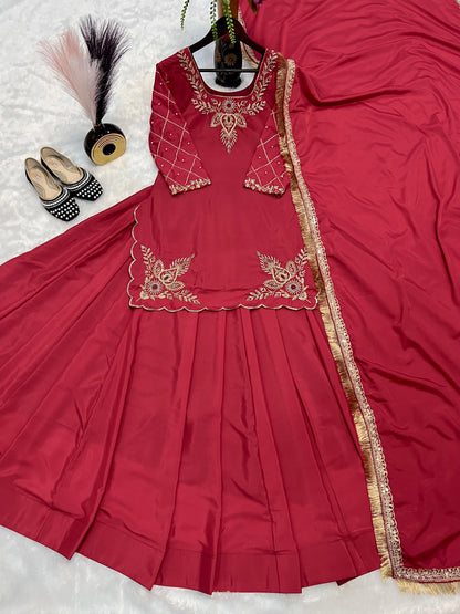 PARTY WEAR TOP AND Lehenga . WITH FANCY DUPPATA AND EMBROIDERY WORK