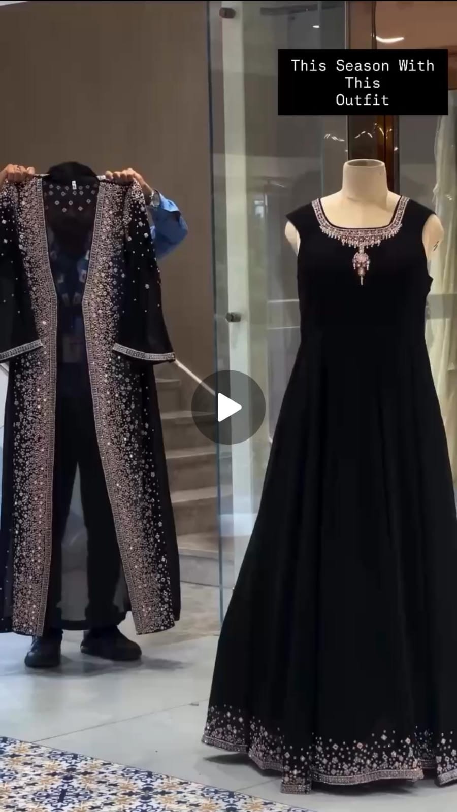 SUPERHIT TRENDING FESTIVE COLLECTION GOWN, KOTI & DUPATTA SET WITH EMBROIDERY WORK & CRYSTAL STONE WORK