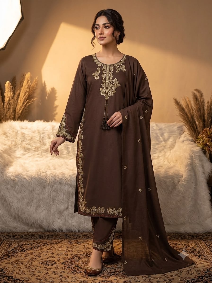 THIS WEDDING SEASON, TRY OUR DESIGNER EMBROIDERED WORKED TOP  PLAZZO SUIT WITH DUPATTA