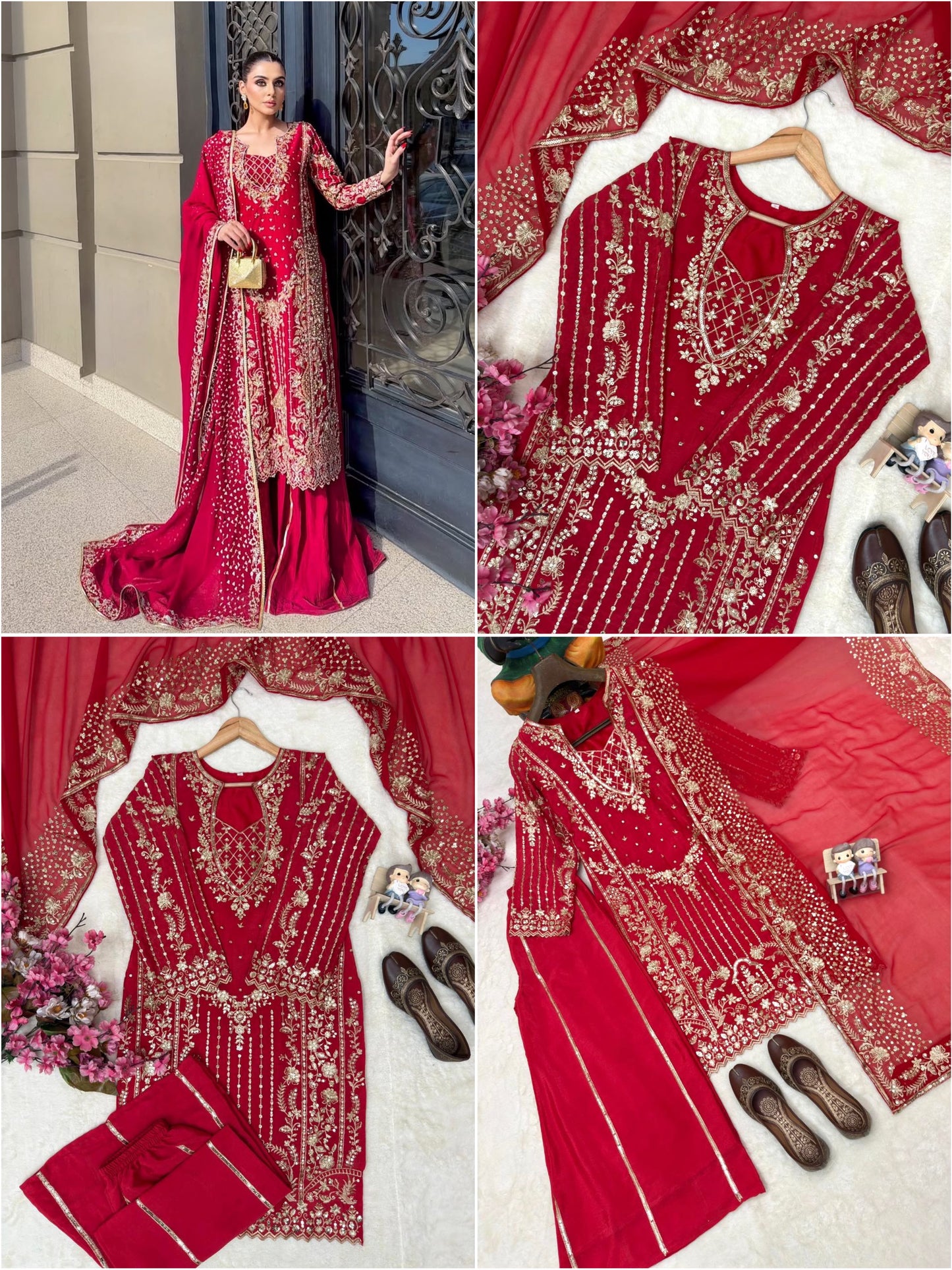 ENHANCE THE BEAUTY OF YOUR WARDROBE WITH THIS NEWLY LAUNCHED _ LONG KURTI WITH PLAZZO-AND DUPATTA