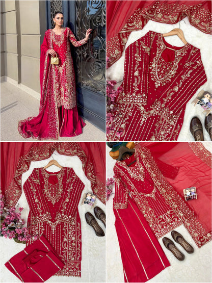 ENHANCE THE BEAUTY OF YOUR WARDROBE WITH THIS NEWLY LAUNCHED _ LONG KURTI WITH PLAZZO-AND DUPATTA