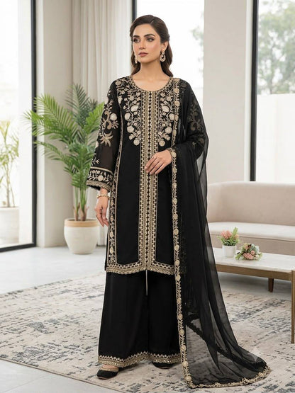 WEDDING SEASON WEAR OUR BEAUTIFUL SEQUENCE EMBROIDERED WORKED TOP , PLAZZO WITH DUPATTA