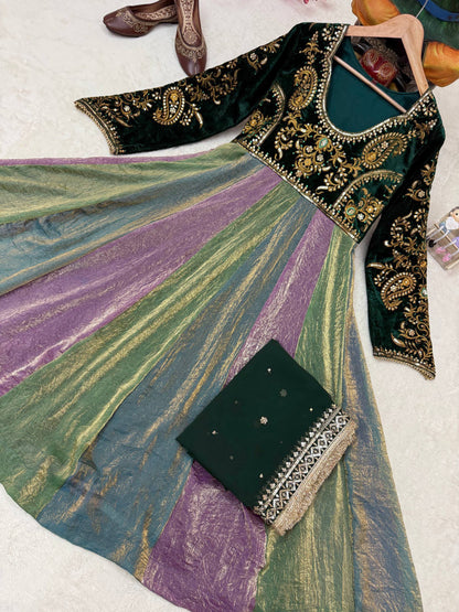 ENHANCE THE BEAUTY OF YOUR WARDROBE WITH THIS NEWLY LAUNCHED ANARKALI GOWN SET