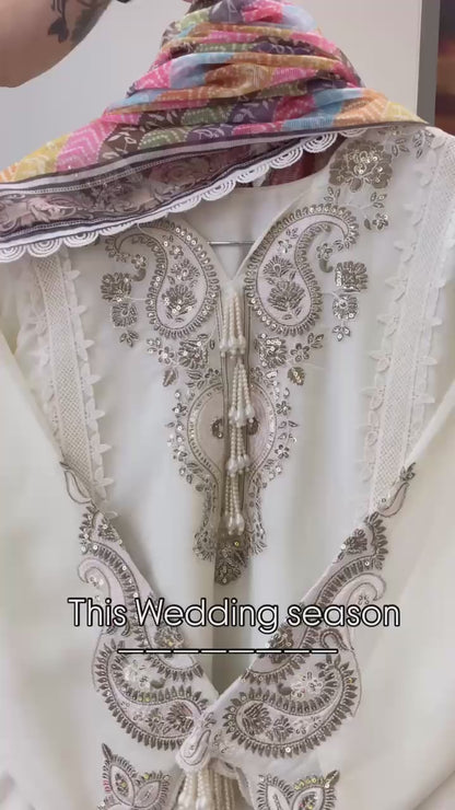 THIS WEDDING SEASON WEAR OUR BEAUTIFUL SEQUENCE EMBROIDERED TOP , PLAZZO WITH DUPATTA