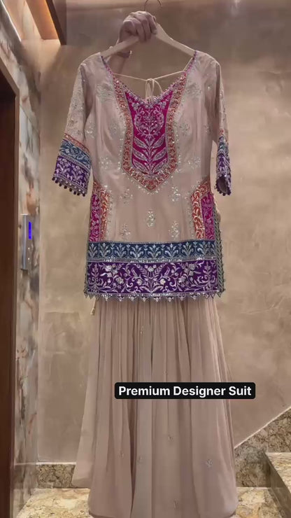 NEW LAUNCHING HEAVY 3 PIECES SUIT PAIR WITH EMBROIDERY WORK & FANCY LACE