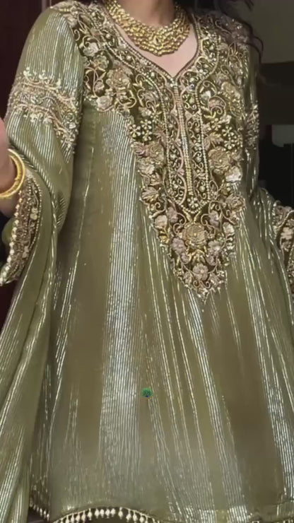 EID SPECIAL HEAVY EMBROIDERY SEQUENCE FANCY PATCH WORK WITH PLAZZO SET