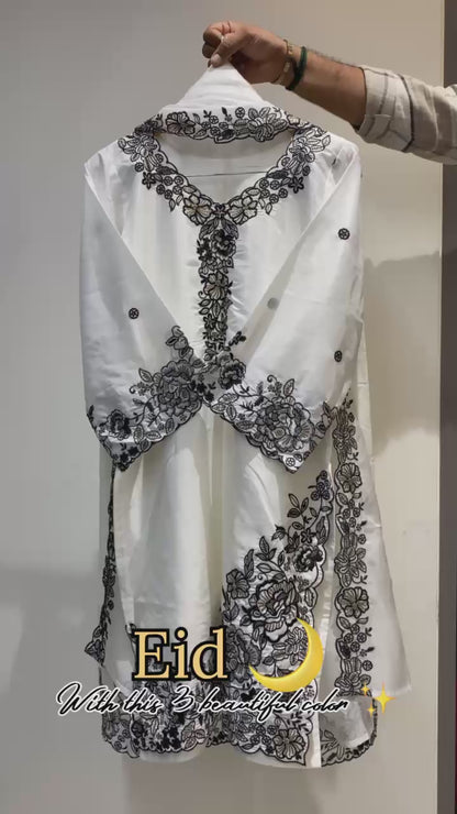 THIS EID 🌙 WEAR OUR SEQUENCE EMBROIDERY WORKED TOP, PLAZZO WITH DUPATTA