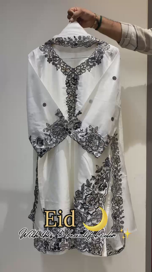 THIS EID 🌙 WEAR OUR SEQUENCE EMBROIDERY WORKED TOP, PLAZZO WITH DUPATTA