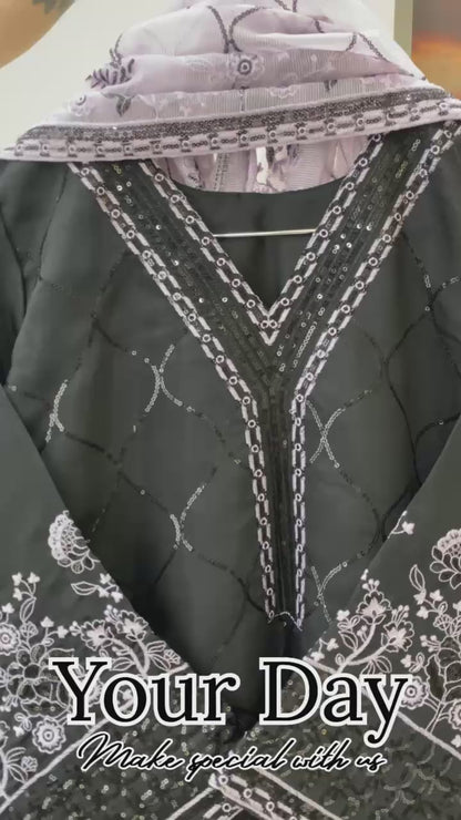 THIS WEDDING SEASON WEAR OUR BEAUTIFUL SEQUENCE EMBROIDERED TOP , PLAZZO WITH DUPATTA IN 3 BEAUTIFUL COLOURS