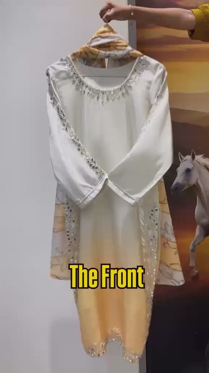 THIS WEDDING SEASON WEAR OUR BEAUTIFUL BEADS WITH REAL MIRROR EMBROIDERED TOP , PANT WITH DUPATTA